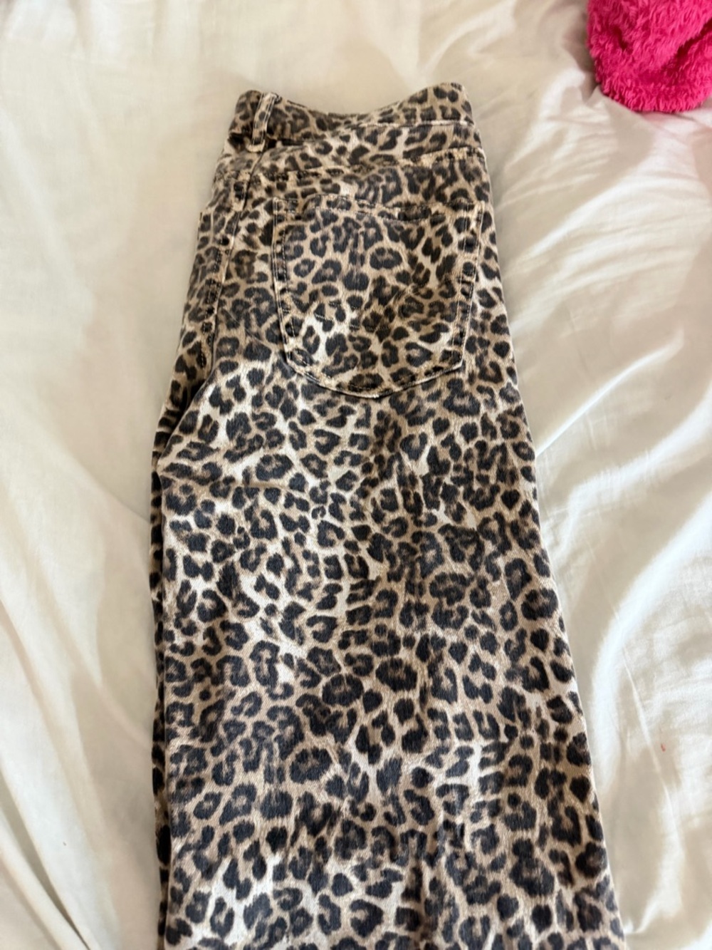 American Eagle Outfitters Women's Leopard Print Wide Leg Jeans - Tan & Black - Picture 2 of 2